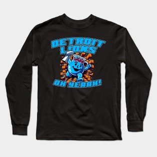 Detroit Football Kool Drink Brick Wall Long Sleeve T-Shirt